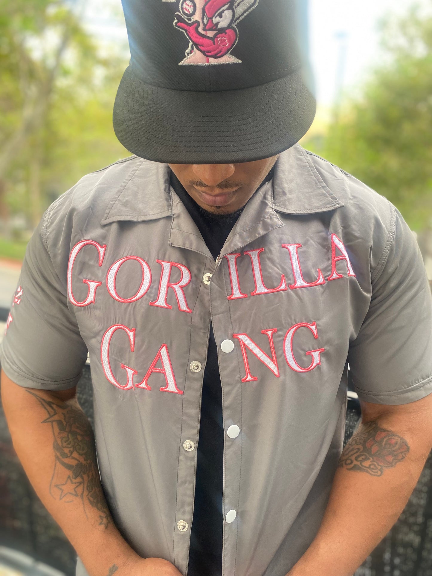 Grey & Pink Gorilla Gang Short Set