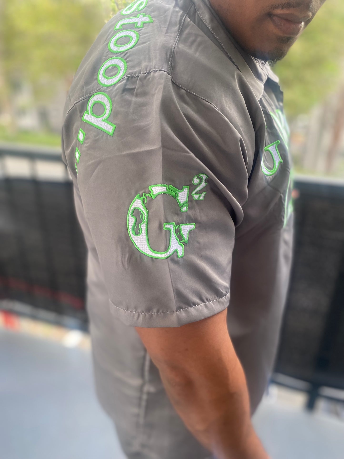 Grey & Lime Green Gorilla Gang Short Set