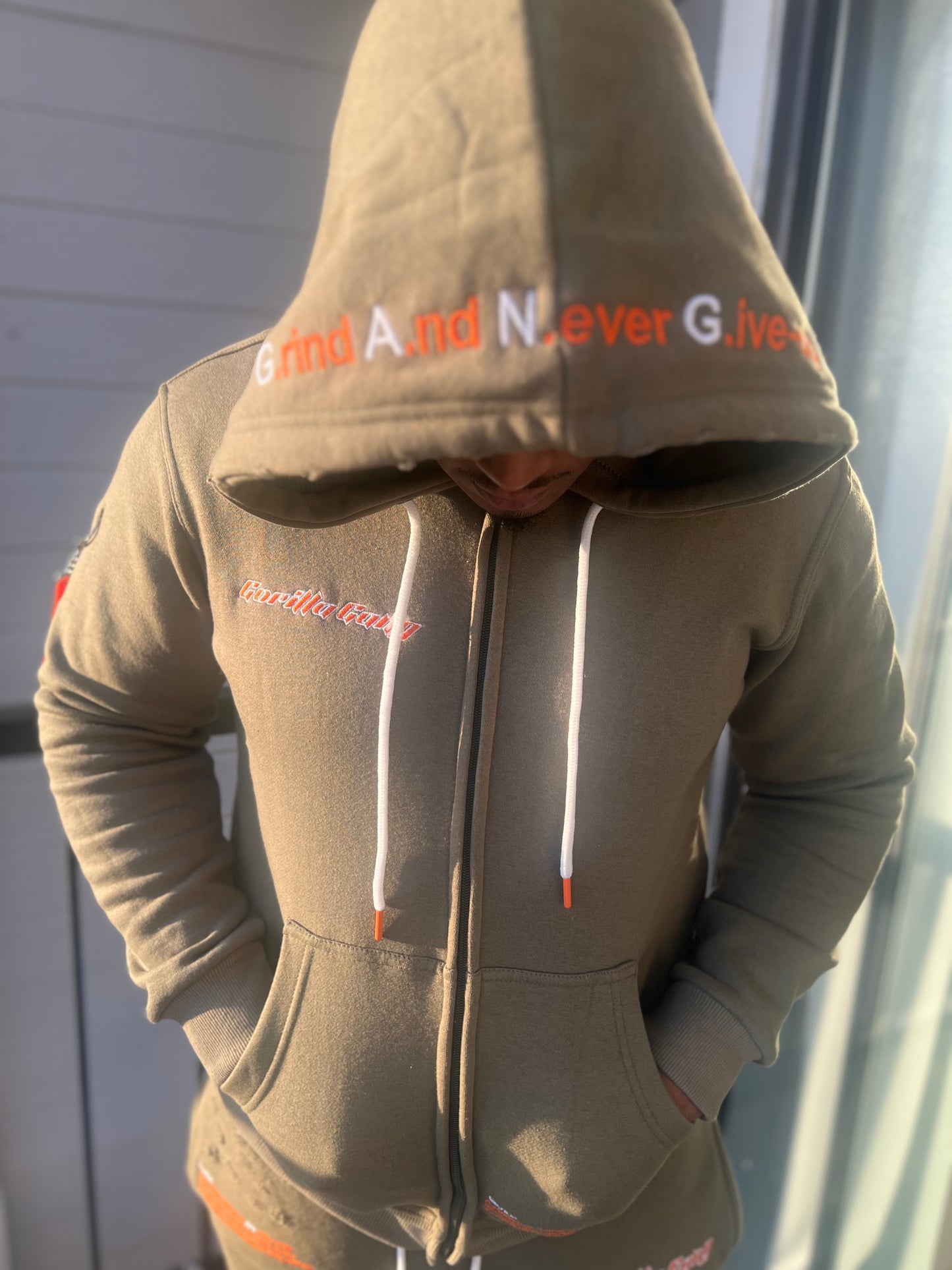Olive Green/Orange Sweatsuit