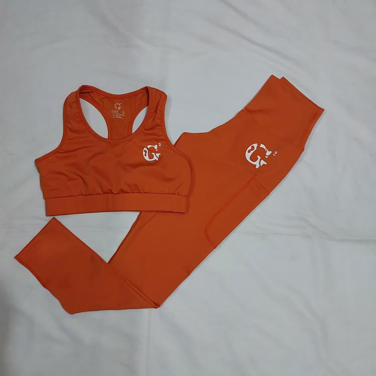 G2 orange Sports Bra & Leggings