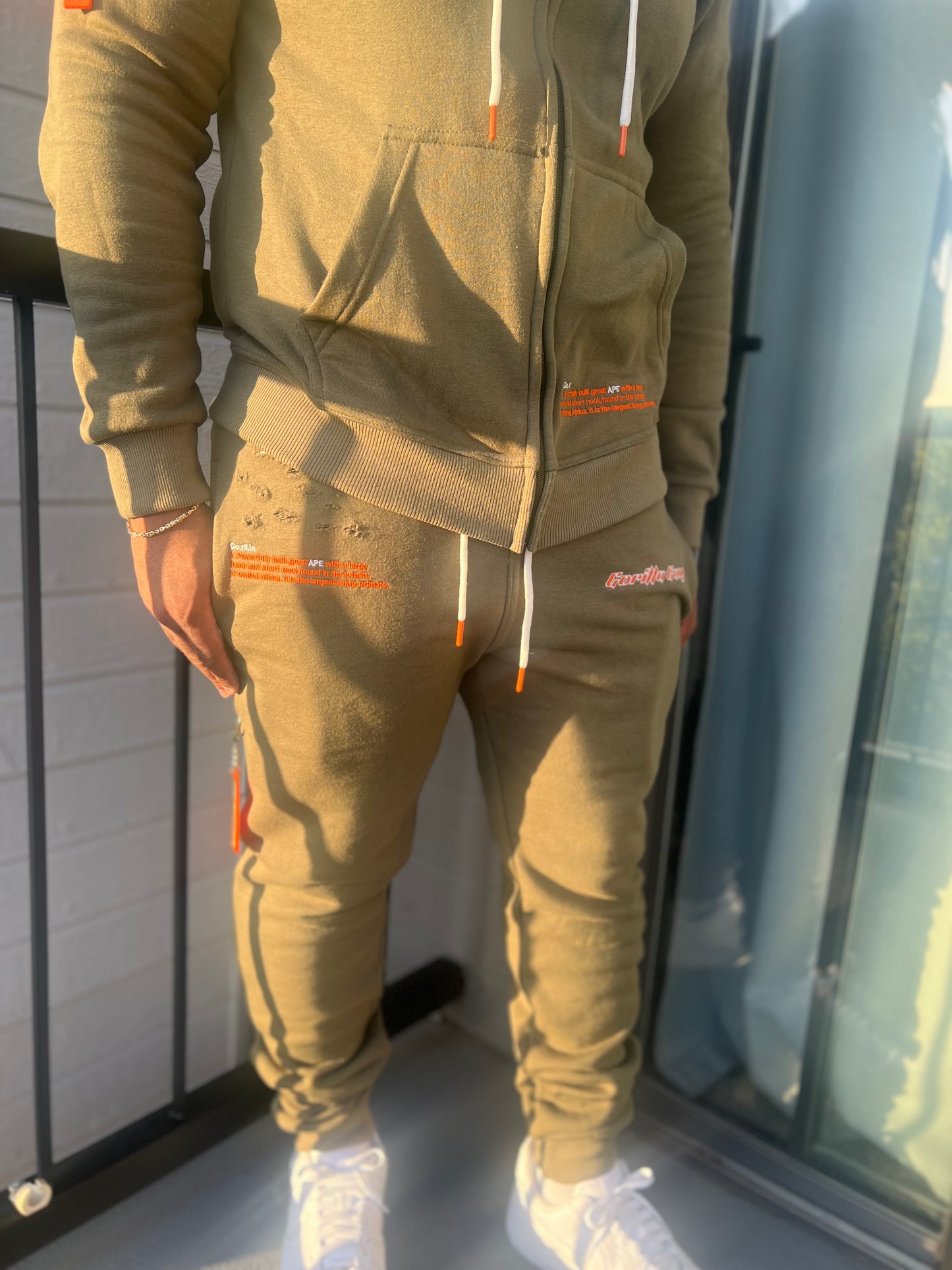 Olive Green/Orange Sweatsuit