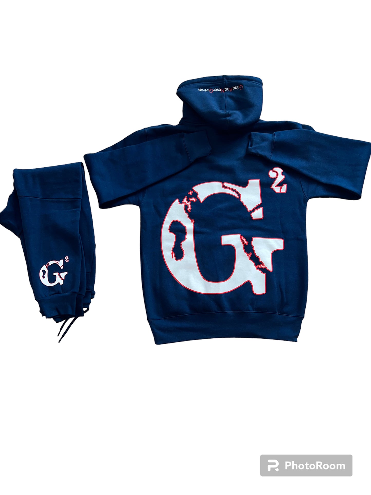 Navy Blue/ White/Red jogger Sweatsuit