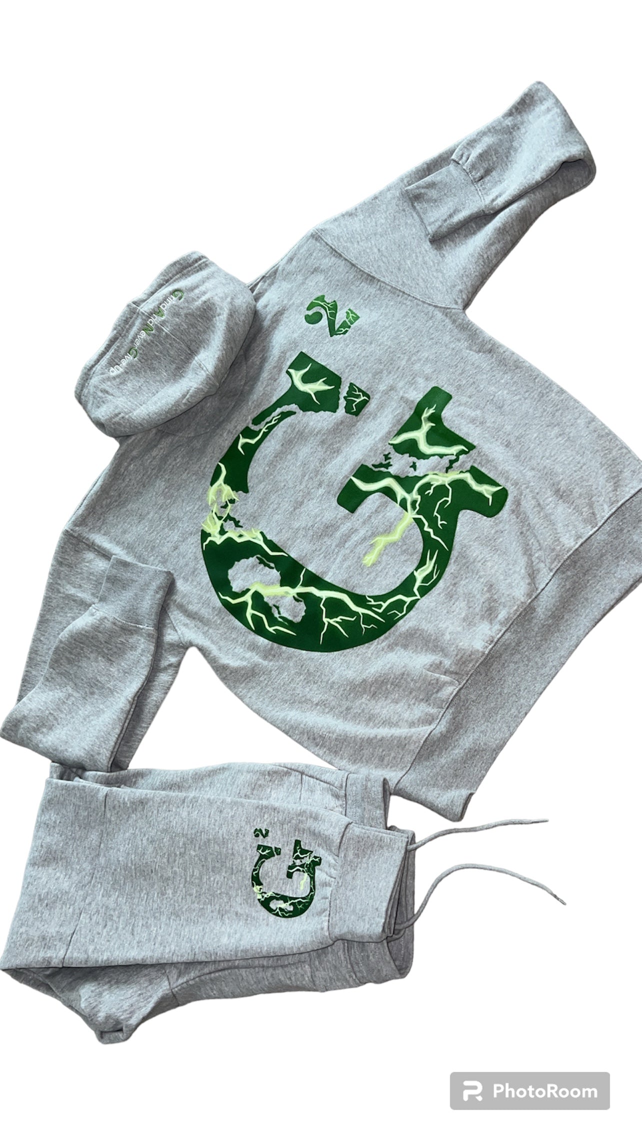 Grey/Lime Green jogger Sweatsuit