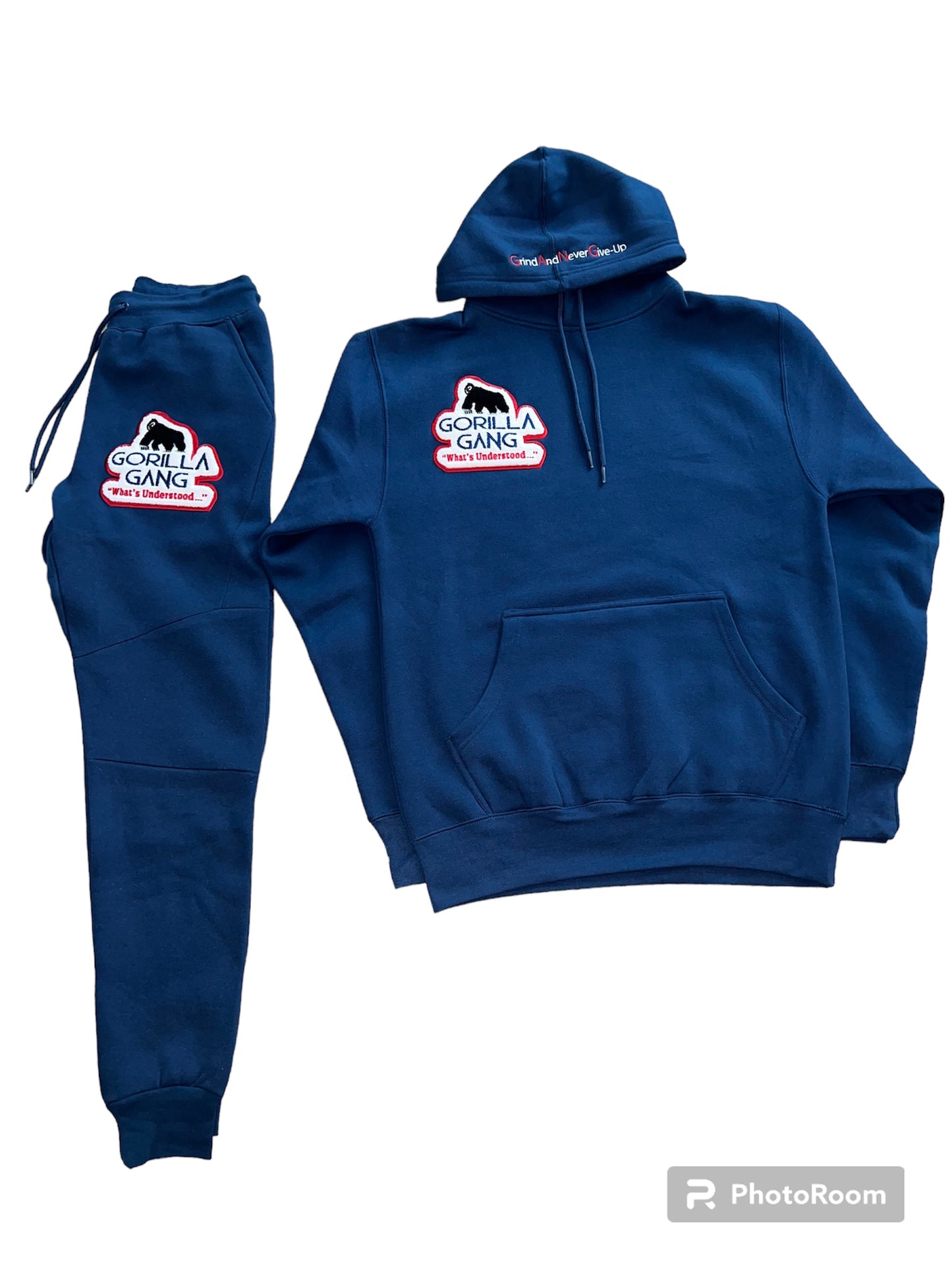 Navy Blue/ White/Red jogger Sweatsuit