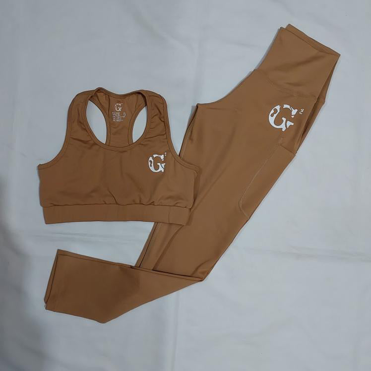 G2 Nude brown sports bra & leggings