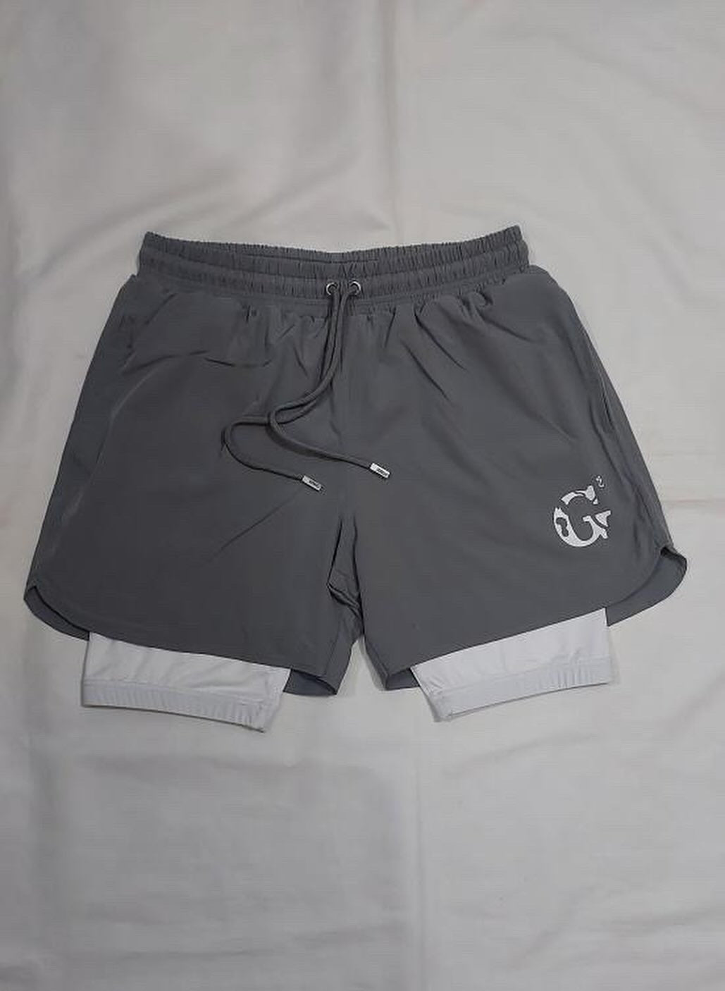 G2 Grey/White Athletic Shorts