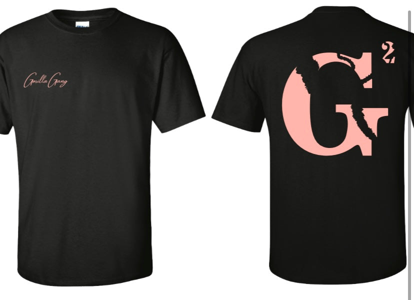 Black Tee/Salmon Gorilla Gang Tee